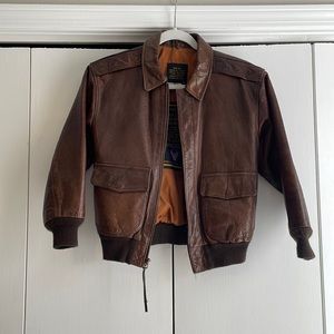 Vintage bomber leather jacket